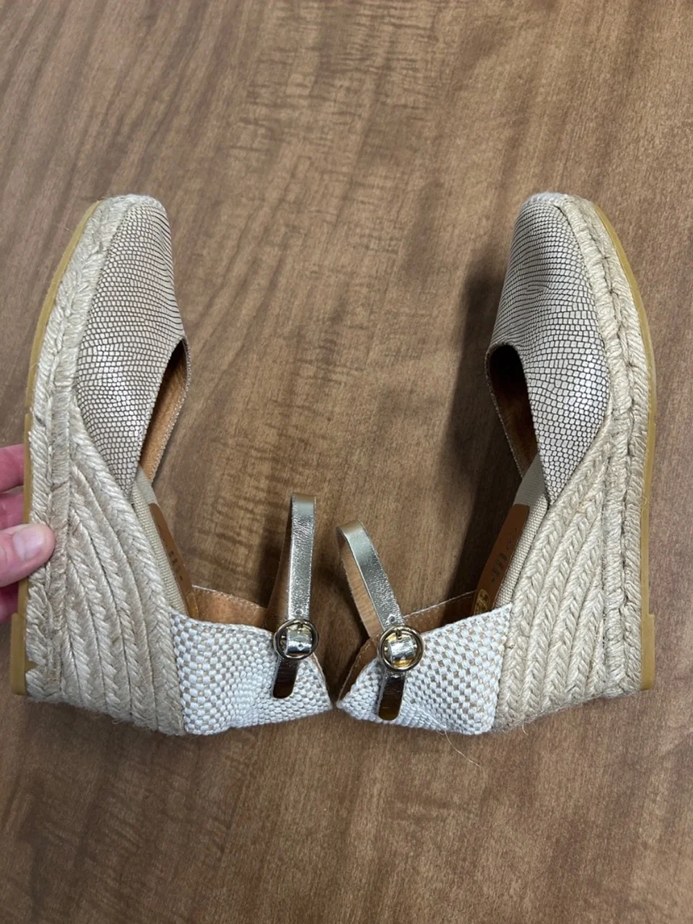 KANNA Spain Metallic Snakeskin Espadrille Wedge Sandal 7⁠ M EU 37 O